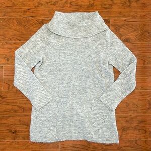 Calvin Klein Gray Cowl Neck Cable Knit Long Sleeve Sweater Top